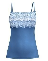 hellblaue Spitze Bluse von Calida