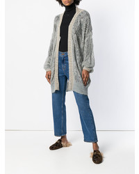 hellblaue Strick Strickjacke mit einer offenen Front von Forte Forte