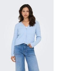 hellblaue Strick Strickjacke von Only