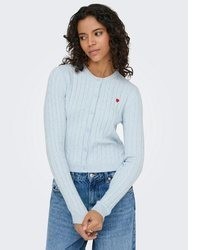 hellblaue Strick Strickjacke von Only