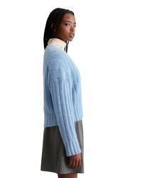 hellblaue Strickjacke mit einer offenen Front von Marc O'Polo Denim