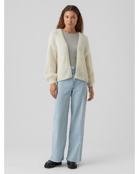 hellblaue Strickjacke mit einer offenen Front von Vero Moda