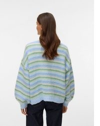 hellblaue Strickjacke mit einer offenen Front von Vero Moda