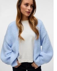 hellblaue Strickjacke mit einer offenen Front von Vero Moda