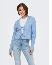 hellblaue Strickjacke von Only
