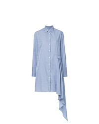 hellblaue vertikal gestreifte Bluse mit Knöpfen von Co-Mun