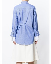 hellblaue vertikal gestreifte Bluse mit Knöpfen von Eudon Choi