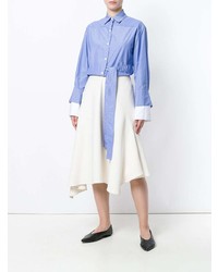 hellblaue vertikal gestreifte Bluse mit Knöpfen von Eudon Choi