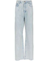 hellblaue vertikal gestreifte Jeans
