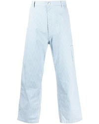 hellblaue vertikal gestreifte Jeans von Carhartt WIP
