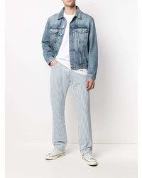 hellblaue vertikal gestreifte Jeans von Levi's Made & Crafted