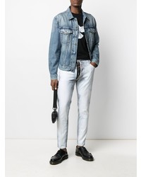 hellblaue vertikal gestreifte Jeans von DSQUARED2