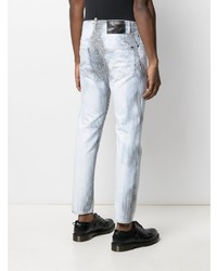 hellblaue vertikal gestreifte Jeans von DSQUARED2