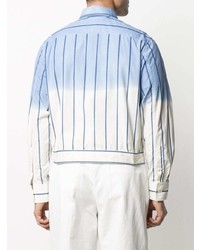 hellblaue vertikal gestreifte Shirtjacke von Lanvin