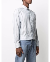 hellblaue vertikal gestreifte Shirtjacke von Lanvin