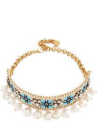 hellblaue Perlen Halskette von Shourouk
