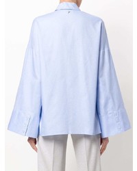 hellblaue verzierte Bluse mit Knöpfen von Dondup