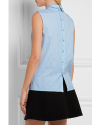 hellblaue verzierte Bluse von Miu Miu