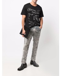 hellblaue verzierte enge Jeans von Amiri