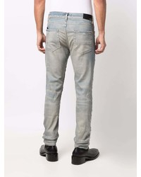 hellblaue verzierte enge Jeans von Amiri