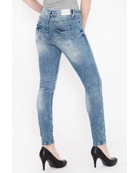 hellblaue verzierte Jeans von BLUE MONKEY