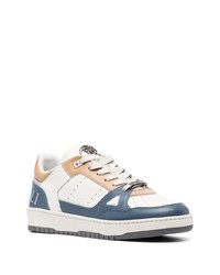 hellblaue verzierte Leder niedrige Sneakers von Roberto Cavalli