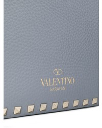 hellblaue verzierte Leder Umhängetasche von Valentino