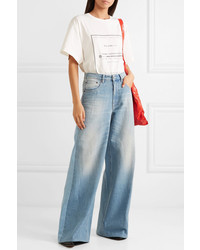 hellblaue weite Hose aus Jeans von MM6 MAISON MARGIELA