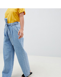hellblaue weite Hose aus Jeans von New Look Petite
