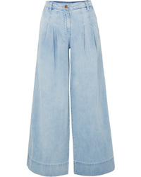 hellblaue weite Hose aus Jeans von Ulla Johnson