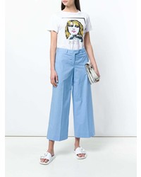 hellblaue weite Hose von Moschino Vintage