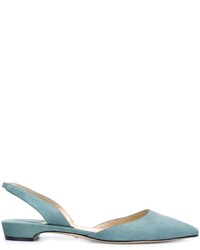 hellblaue Wildleder Ballerinas von Paul Andrew