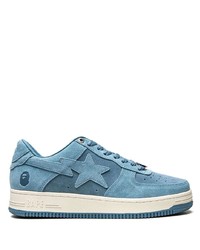 hellblaue Wildleder niedrige Sneakers von A Bathing Ape