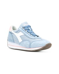 hellblaue Wildleder niedrige Sneakers von Diadora