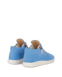 hellblaue Wildleder niedrige Sneakers von Giuseppe Zanotti