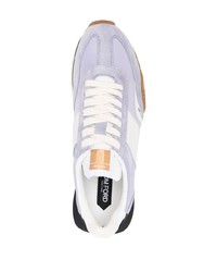 hellblaue Wildleder niedrige Sneakers von Tom Ford