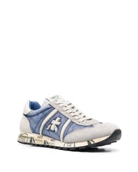 hellblaue Wildleder niedrige Sneakers von Premiata