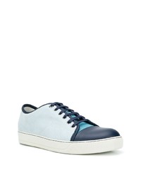 hellblaue Wildleder niedrige Sneakers von Lanvin