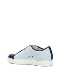 hellblaue Wildleder niedrige Sneakers von Lanvin