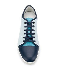 hellblaue Wildleder niedrige Sneakers von Lanvin