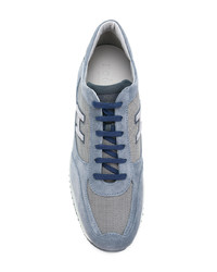 hellblaue Wildleder niedrige Sneakers von Hogan