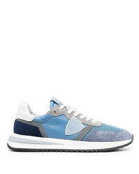 hellblaue Wildleder niedrige Sneakers von Philippe Model Paris