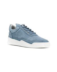 hellblaue Wildleder niedrige Sneakers von Filling Pieces