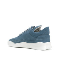 hellblaue Wildleder niedrige Sneakers von Filling Pieces