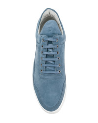 hellblaue Wildleder niedrige Sneakers von Filling Pieces