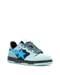 hellblaue Wildleder niedrige Sneakers von A Bathing Ape