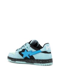 hellblaue Wildleder niedrige Sneakers von A Bathing Ape