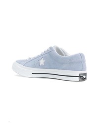 hellblaue Wildleder niedrige Sneakers von Converse