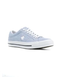 hellblaue Wildleder niedrige Sneakers von Converse