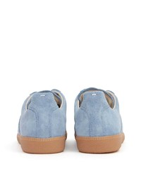 hellblaue Wildleder niedrige Sneakers von Maison Margiela